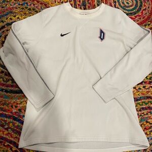 White Nike Duquesne Dukes Fleece Lined Thermal Long Sleeve Shirt